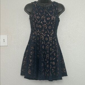 Elegant Navy Lace Dress